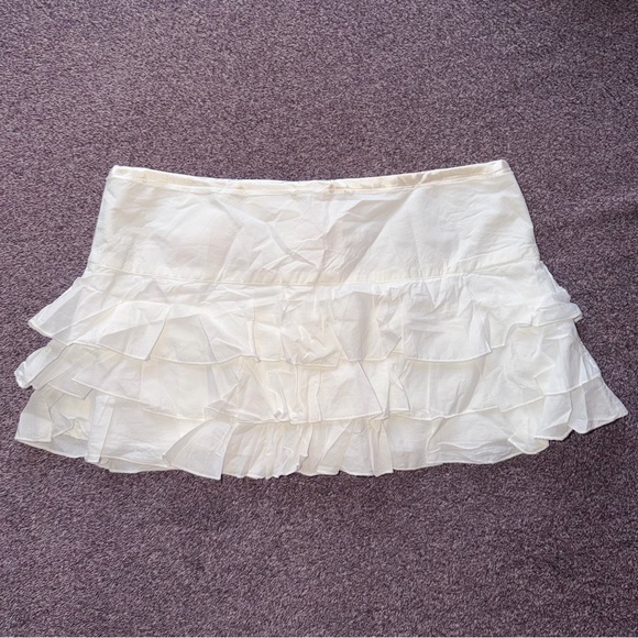 NWT! Vintage Y2K Abercrombie & Fitch 2000s Ruffle Mini Skirt - Picture 6 of 7